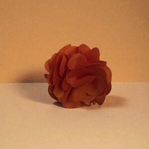MEN'S ST. PATRICK LARGE SOLID ORANGE LAYERED LAPEL PIN FLOWER.